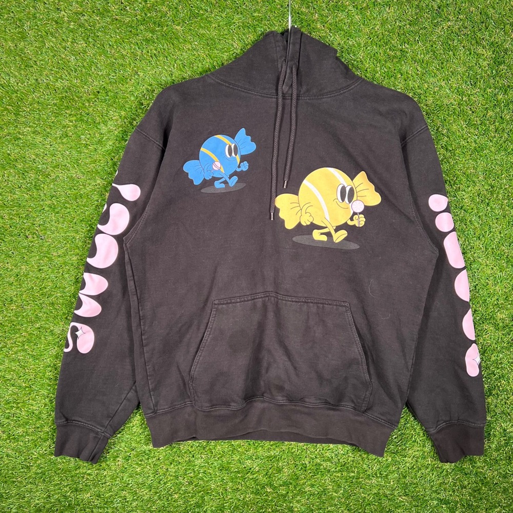 KO Streetwear‎ Cartoon Candy Graphic Hoodie Black Mens Medium Sleeve Print